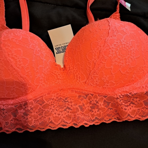 Victoria's Secret Pink small bra florescent orange AA-C see tag info - Picture 2 of 5